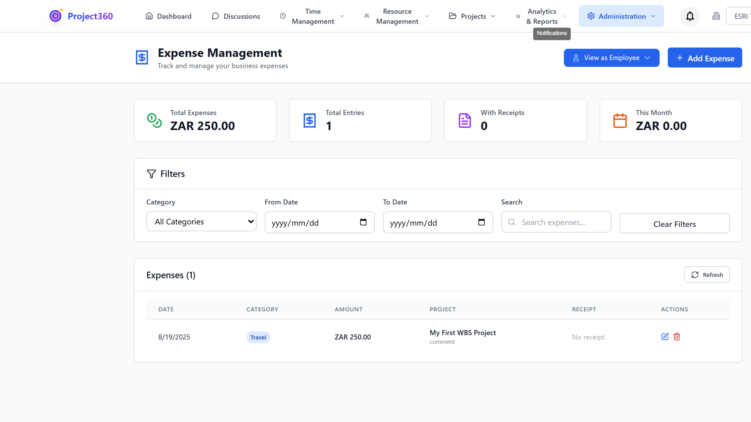 Expense Tracking screenshot
