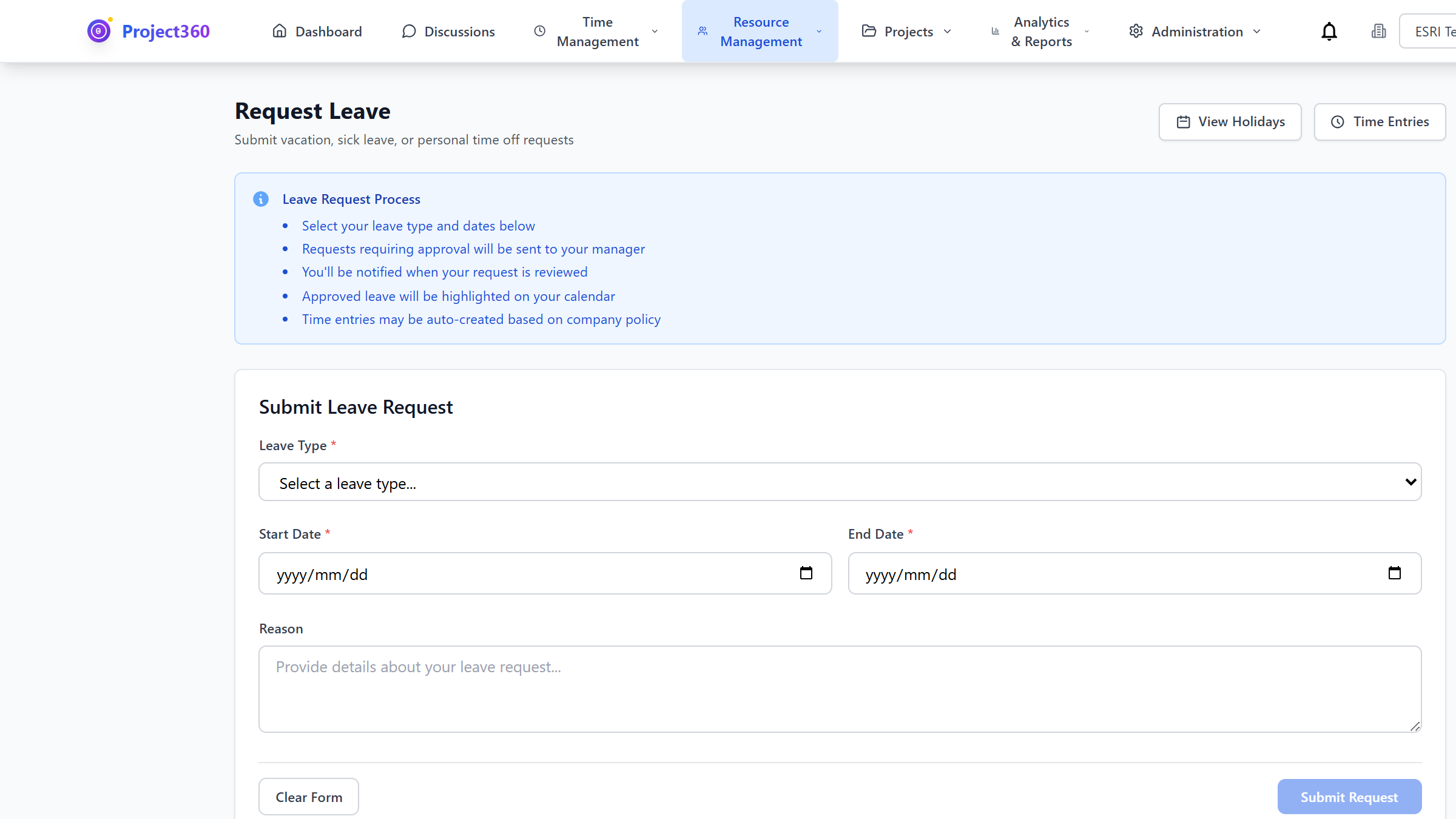 Leave Management screenshot